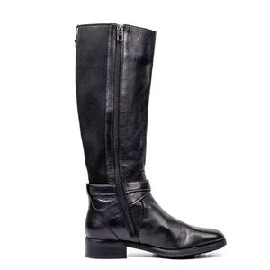 Coach Essex Turnlock Black Leather Riding Boots Size 8B